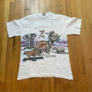 Vintage BUSCH GARDENS Extinction Is Forever T Shirt SIZE MEDIUM GRAPHIC TIGER